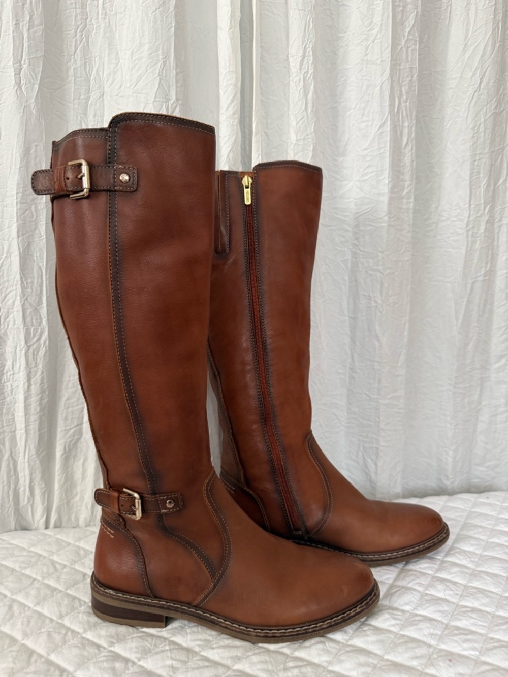 Pikolinos Cognac Leather Tall Riding Boots Size 39 (8.5) Excellent condition - Picture 3 of 9